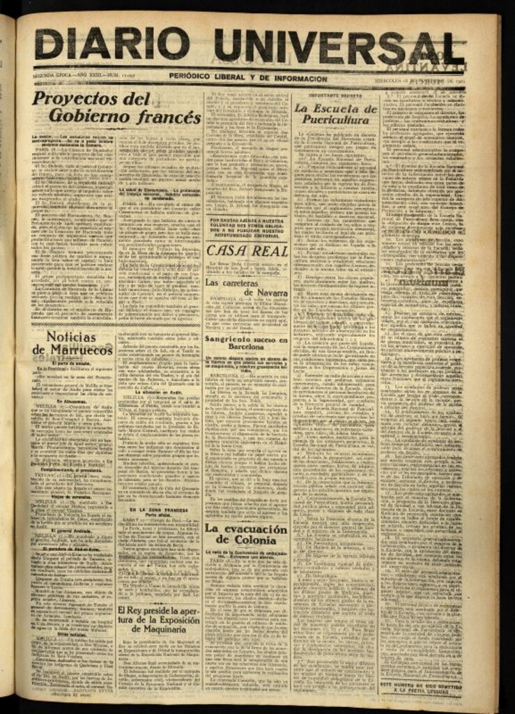 Miniatura de Diario Universal del 18 de noviembre de 1925