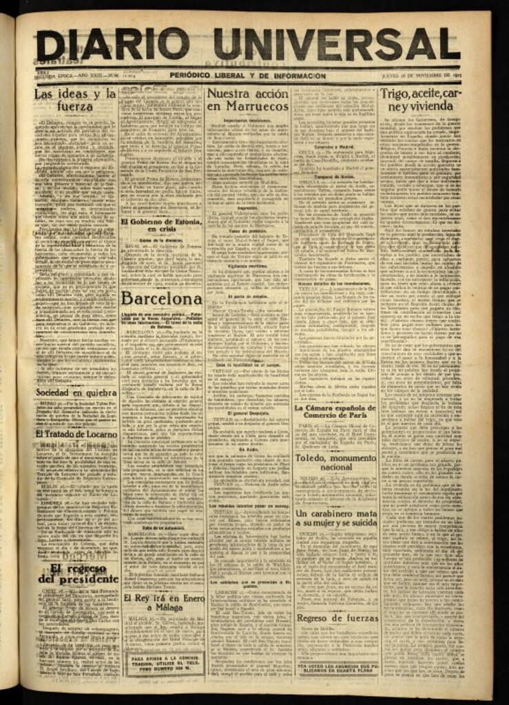 Miniatura de Diario Universal del 26 de noviembre de 1925