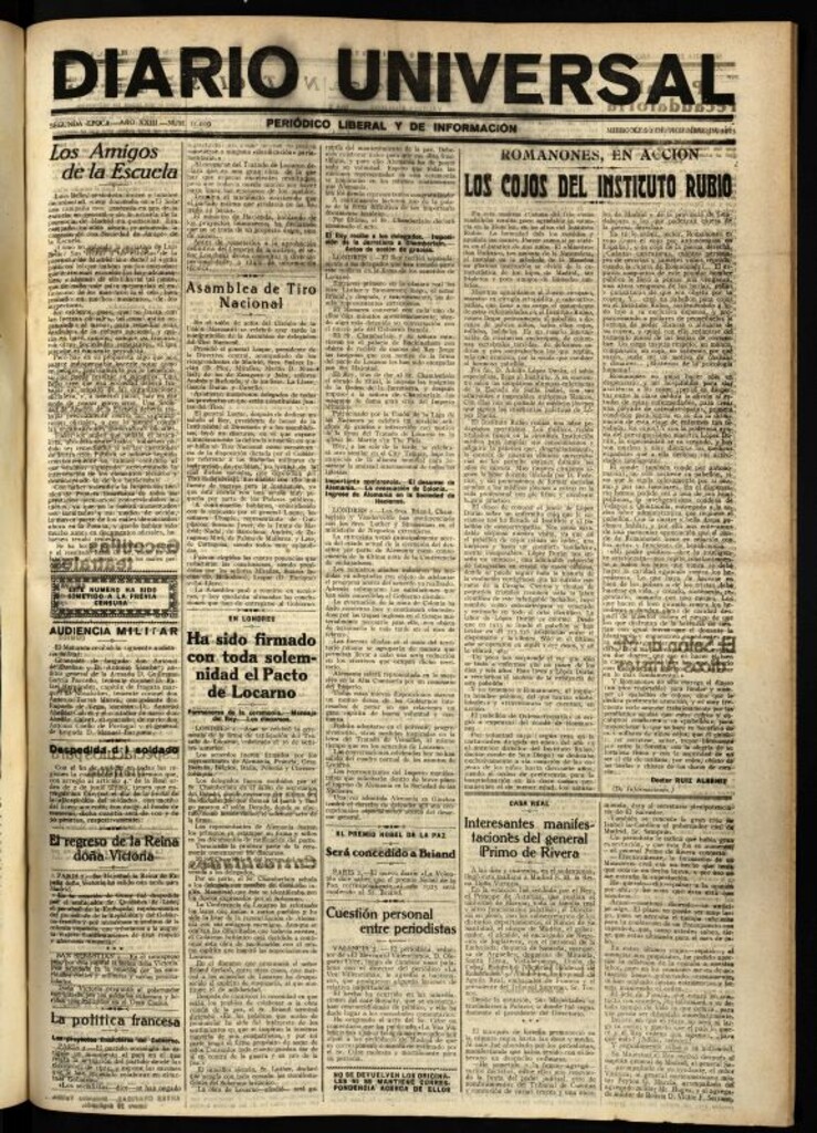Miniatura de Diario Universal del 2 de diciembre de 1925