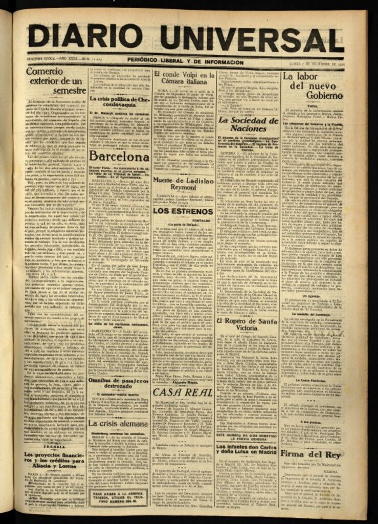 Miniatura de Diario Universal del 7 de diciembre de 1925