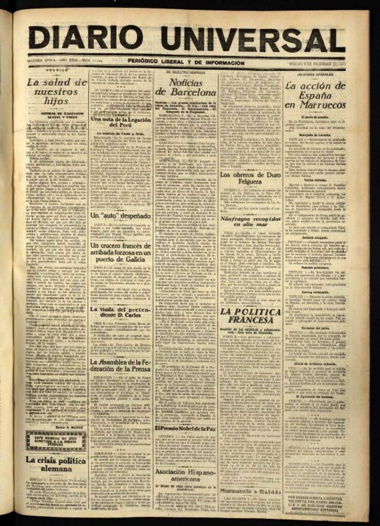 Miniatura de Diario Universal del 8 de diciembre de 1925