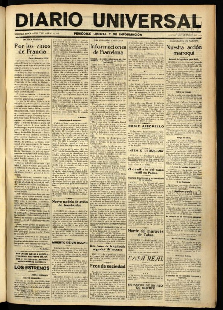 Miniatura de Diario Universal del 12 de diciembre de 1925