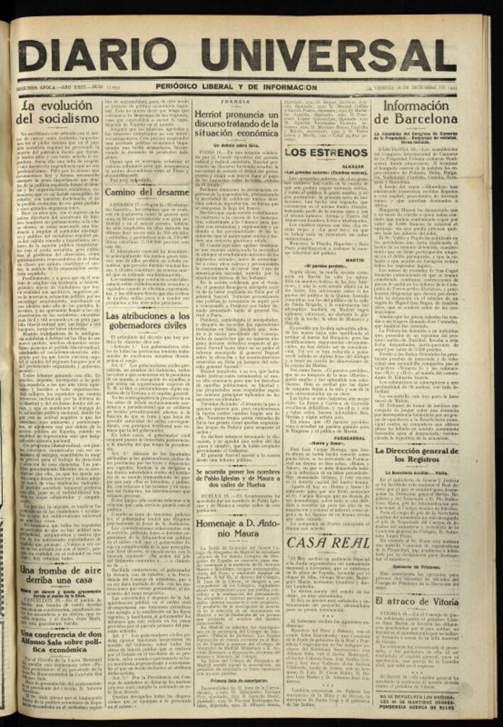 Miniatura de Diario Universal del 18 de diciembre de 1925