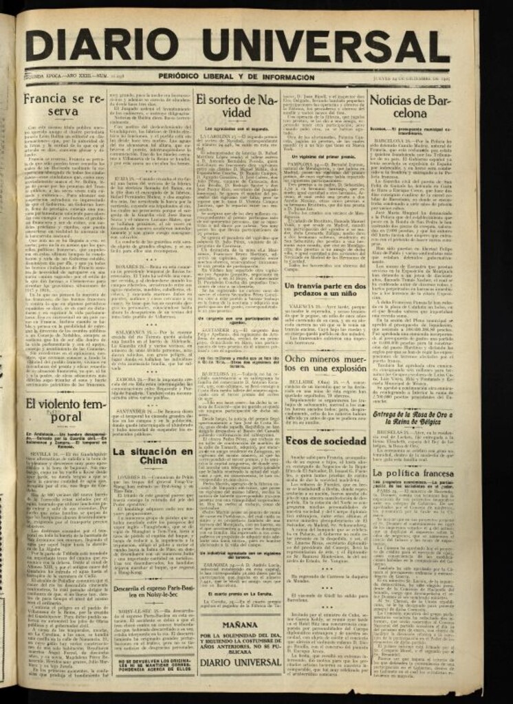 Miniatura de Diario Universal del 24 de diciembre de 1925