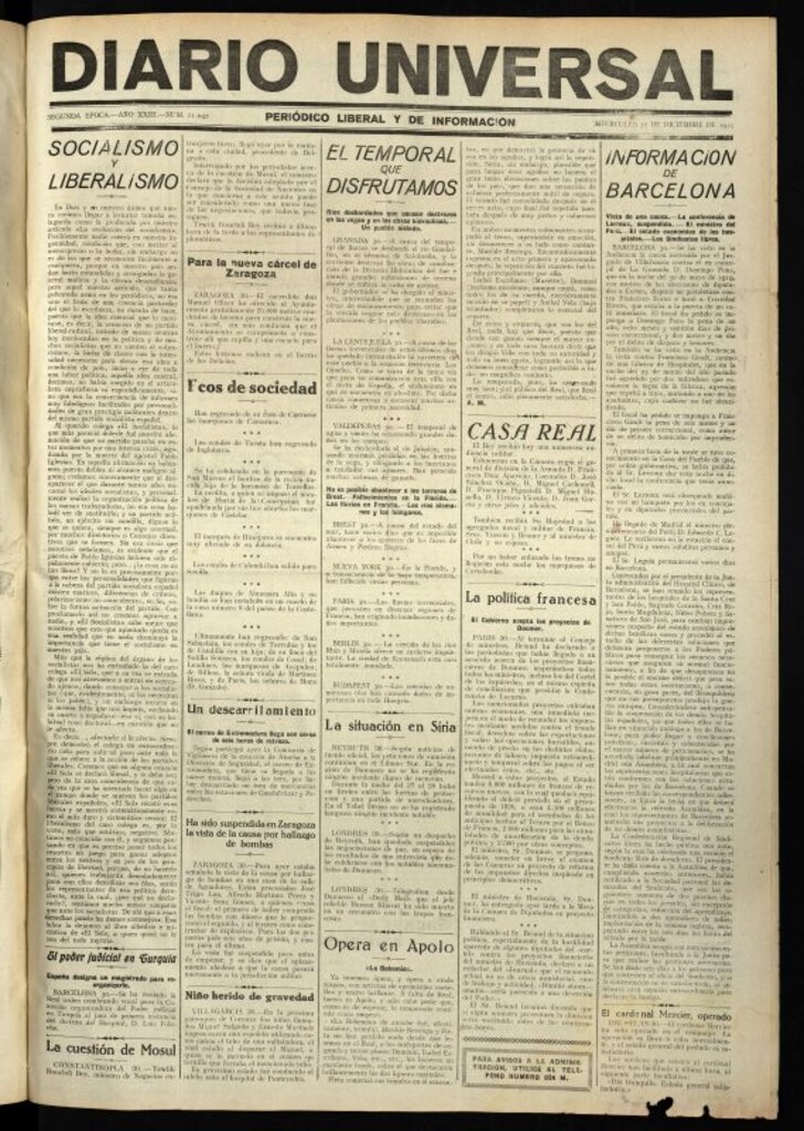 Miniatura de Diario Universal del 30 de diciembre de 1925