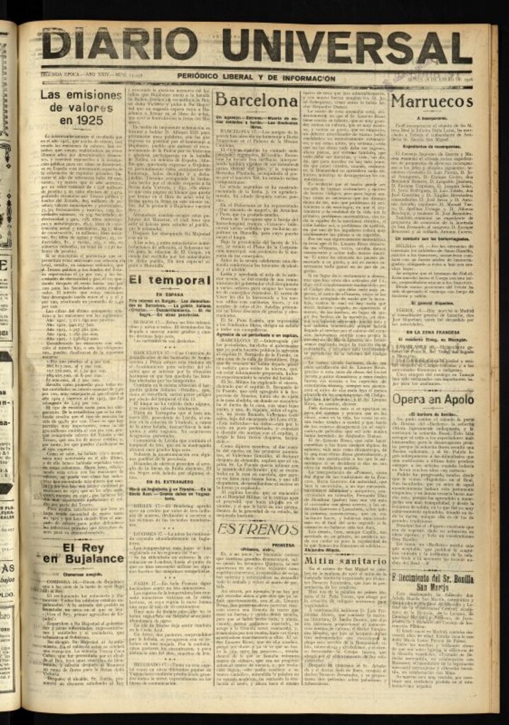 Miniatura de Diario Universal del 18 de enero de 1926