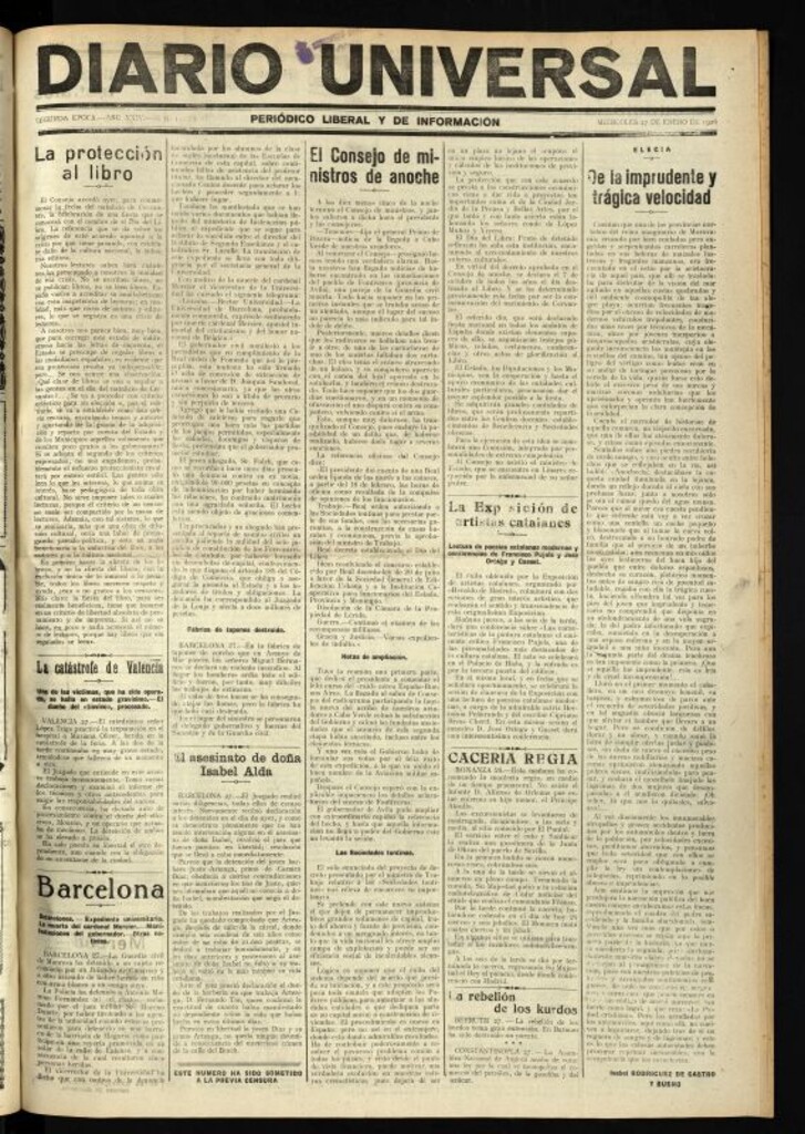 Miniatura de Diario Universal del 27 de enero de 1926
