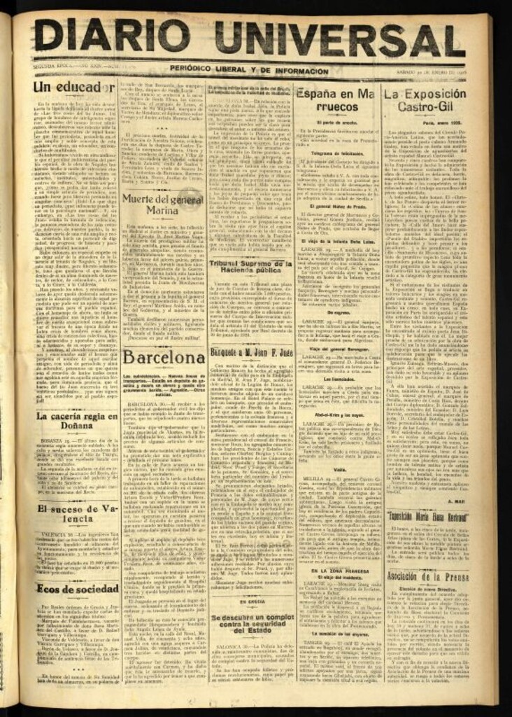 Miniatura de Diario Universal del 30 de enero de 1926