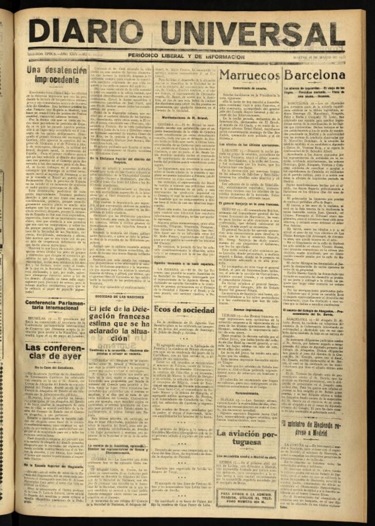 Miniatura de Diario Universal del 16 de marzo de 1926