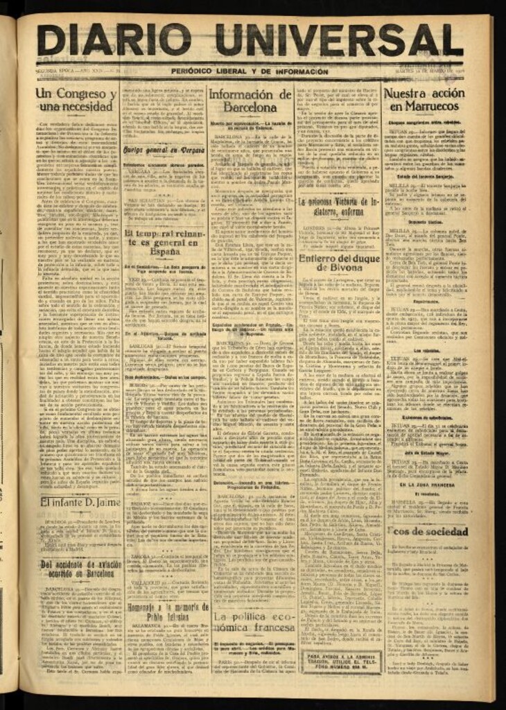 Miniatura de Diario Universal del 30 de marzo de 1926