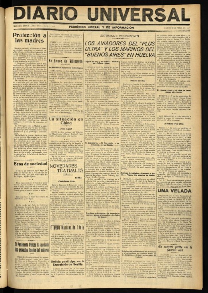 Miniatura de Diario Universal del 6 de abril de 1926