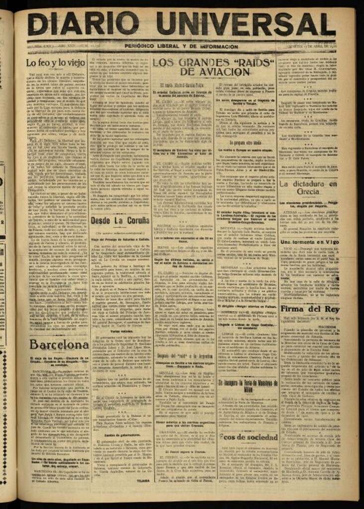Miniatura de Diario Universal del 13 de abril de 1926