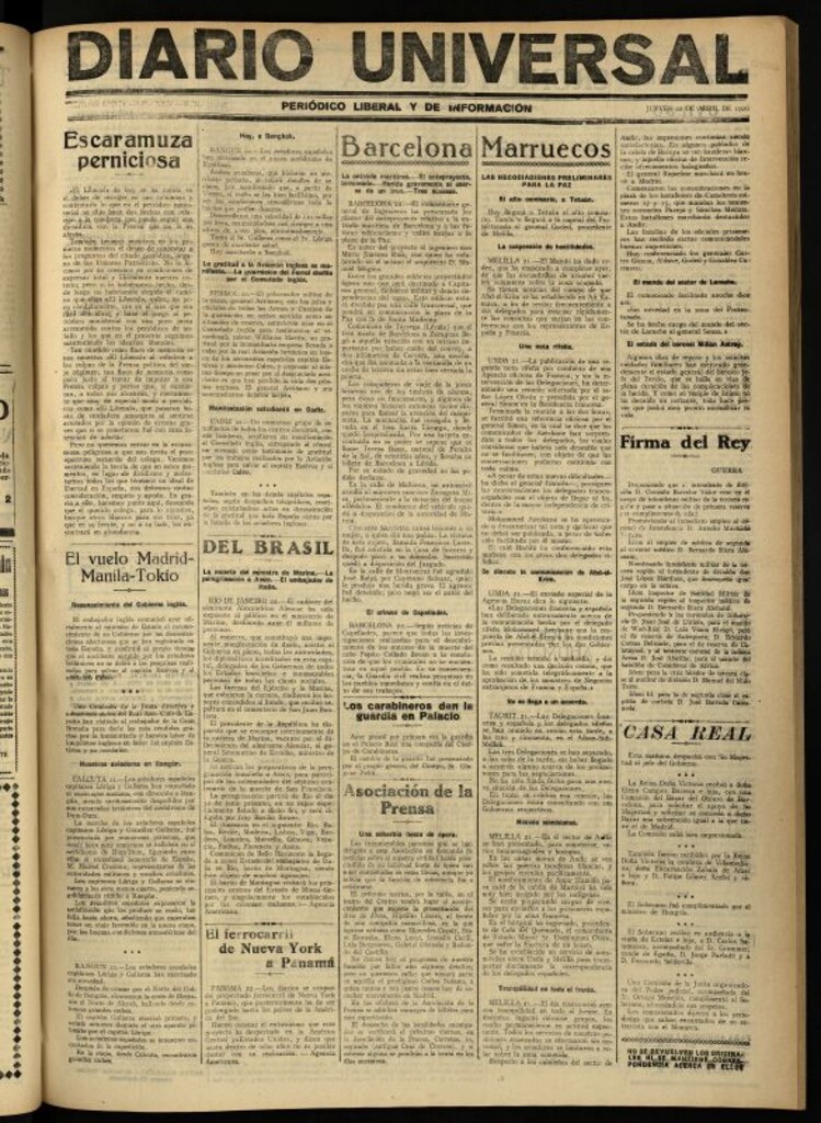 Miniatura de Diario Universal del 22 de abril de 1926
