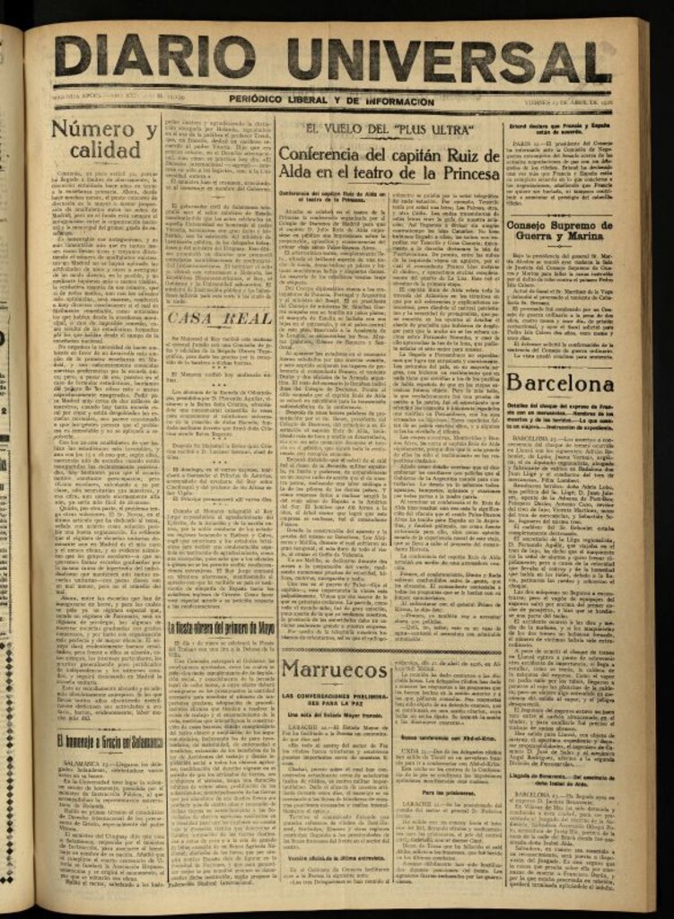 Miniatura de Diario Universal del 23 de abril de 1926