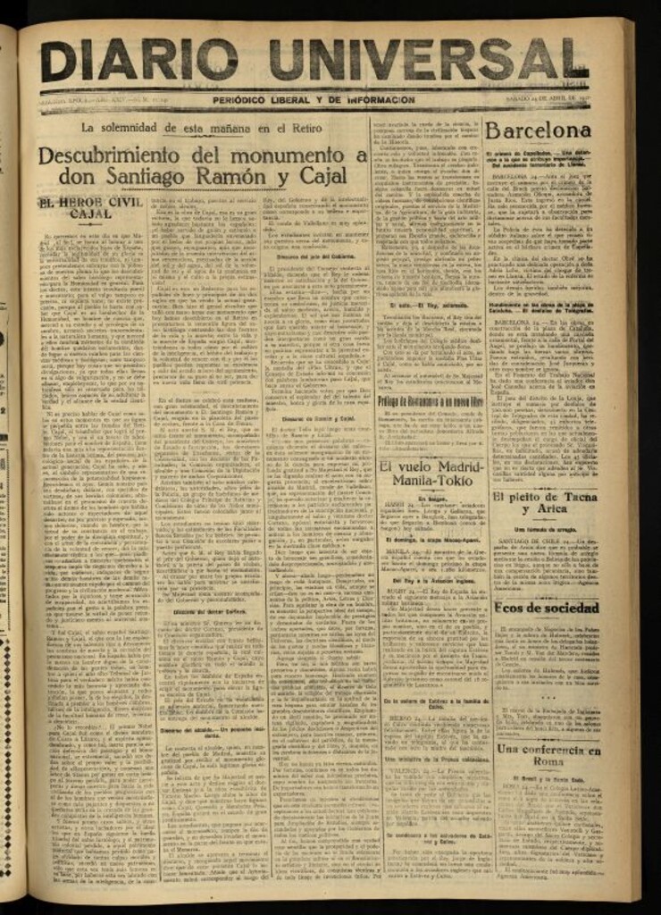 Miniatura de Diario Universal del 24 de abril de 1926