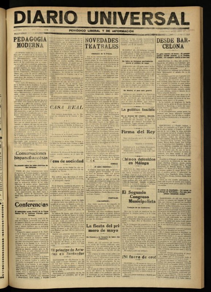 Miniatura de Diario Universal del 28 de abril de 1926