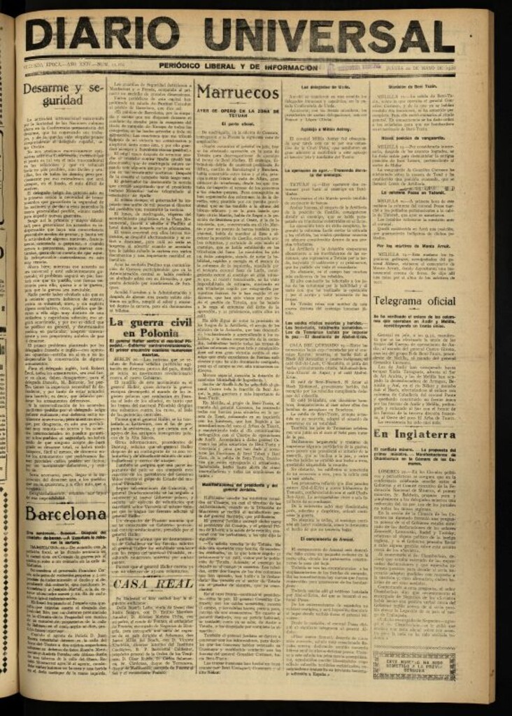 Miniatura de Diario Universal del 20 de mayo de 1926