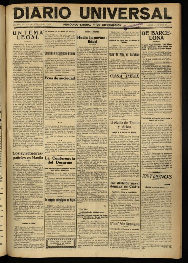 Miniatura de Diario Universal del 22 de mayo de 1926