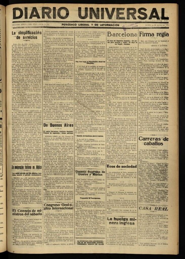 Miniatura de Diario Universal del 24 de mayo de 1926