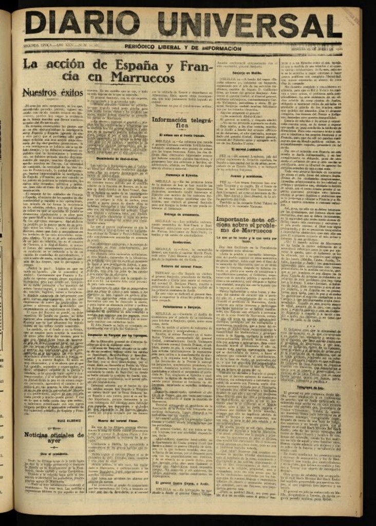 Miniatura de Diario Universal del 25 de mayo de 1926