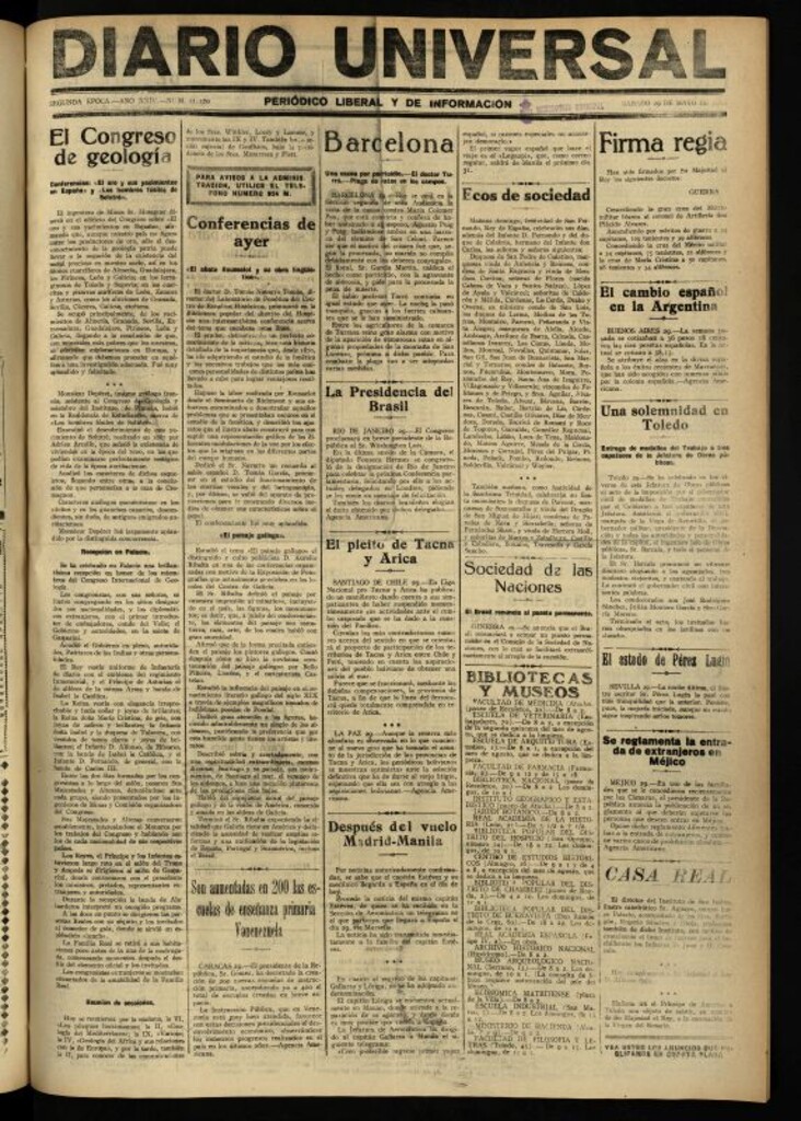 Miniatura de Diario Universal del 29 de mayo de 1926