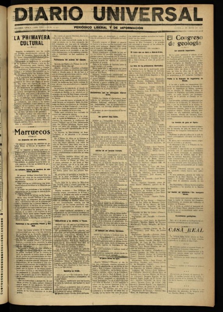 Miniatura de Diario Universal del 31 de mayo de 1926