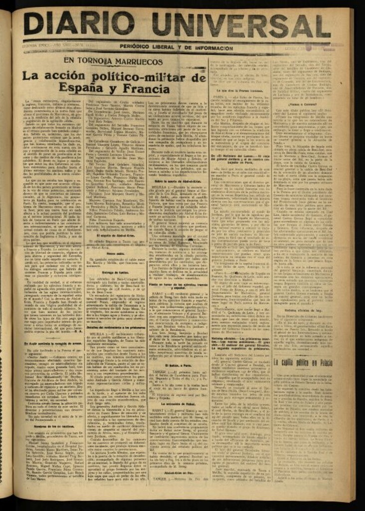 Miniatura de Diario Universal del 7 de junio de 1926