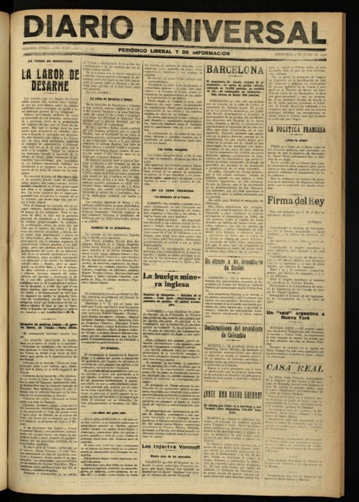 Miniatura de Diario Universal del 9 de junio de 1926