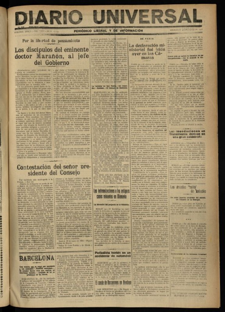 Miniatura de Diario Universal del 30 de junio de 1926