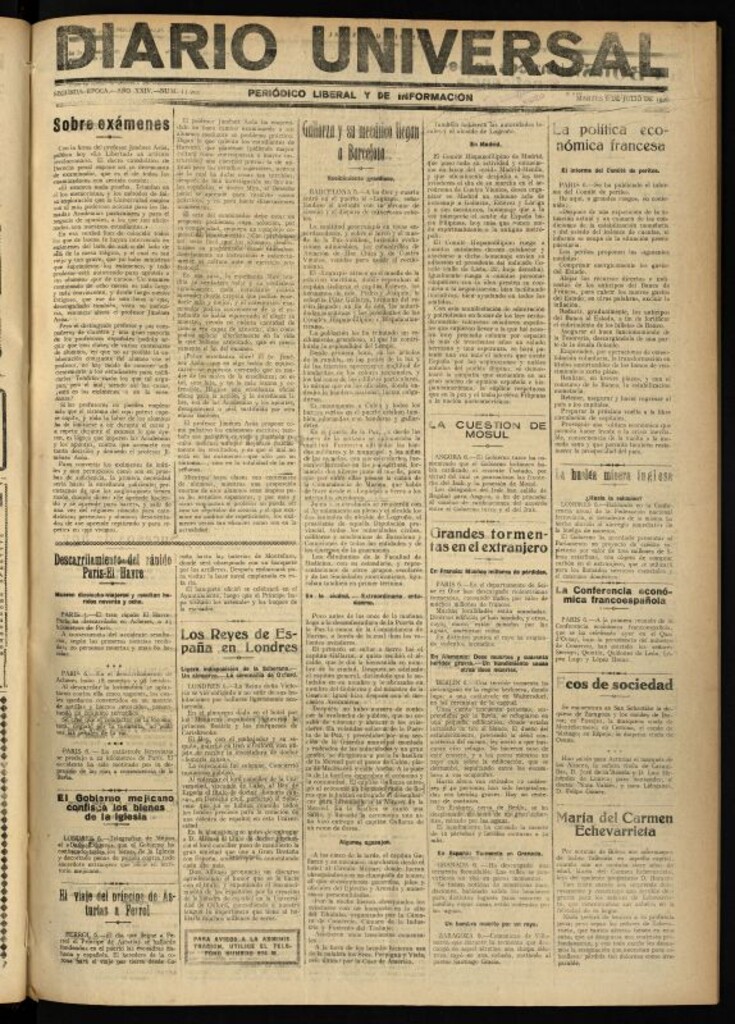 Miniatura de Diario Universal del 6 de julio de 1926