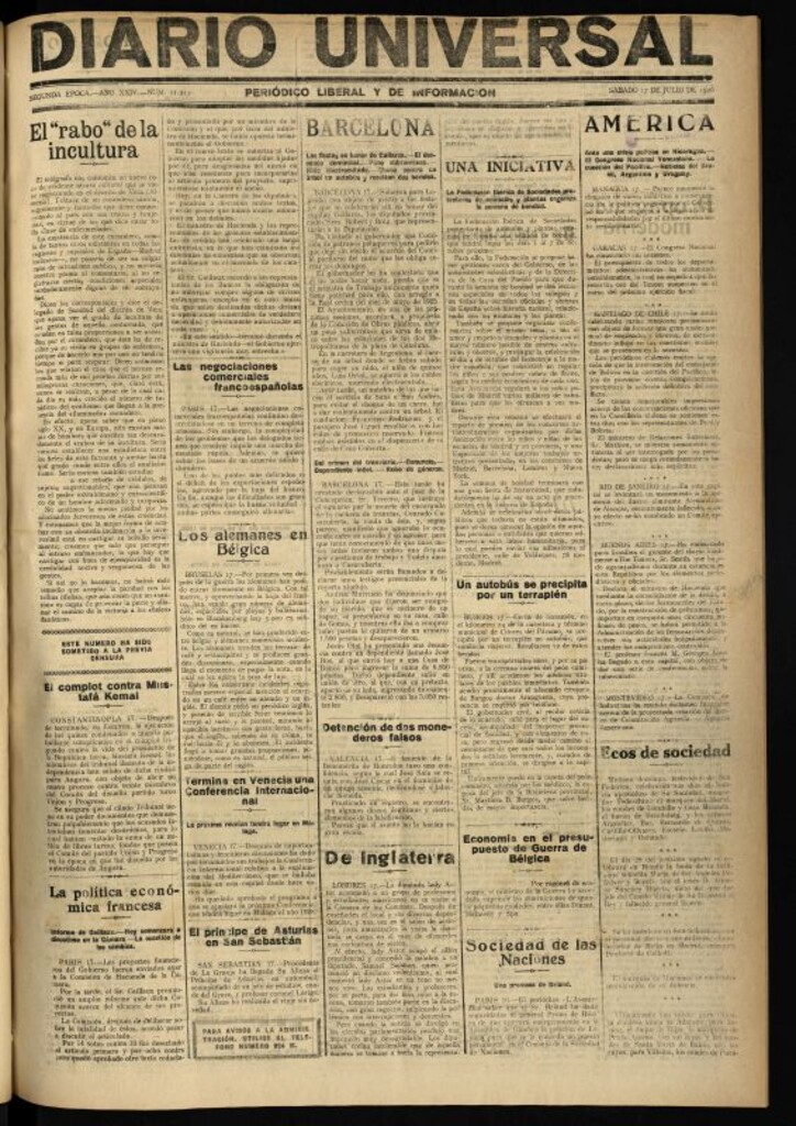 Miniatura de Diario Universal del 17 de julio de 1926