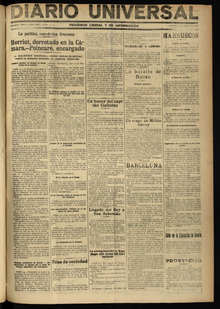 Miniatura de Diario Universal del 22 de julio de 1926