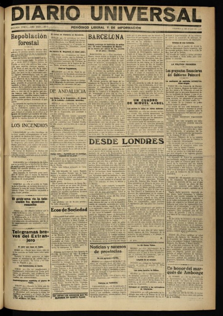Miniatura de Diario Universal del 30 de julio de 1926