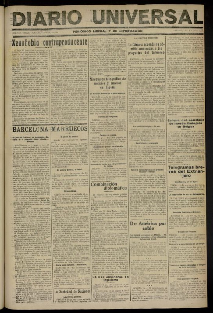 Miniatura de Diario Universal del 31 de julio de 1926