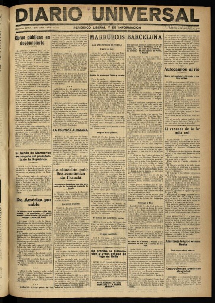 Miniatura de Diario Universal del 3 de agosto de 1926