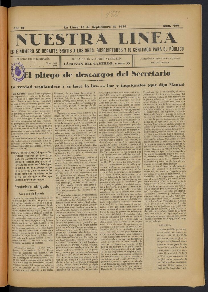 Miniatura de Nuestra Línea