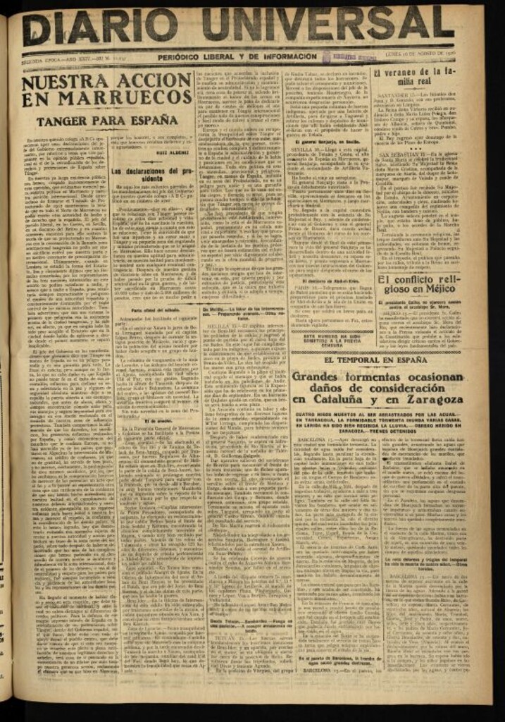 Miniatura de Diario Universal del 16 de agosto de 1926