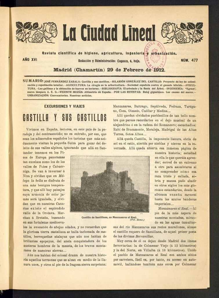Miniatura de La Ciudad Lineal : órgano oficial de la Compañía Madrileña de Urbanización del 29 de febrero de 1912