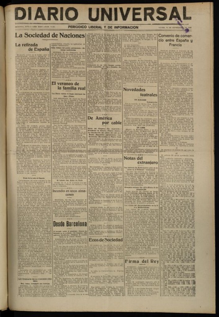 Miniatura de Diario Universal del 13 de septiembre de 1926