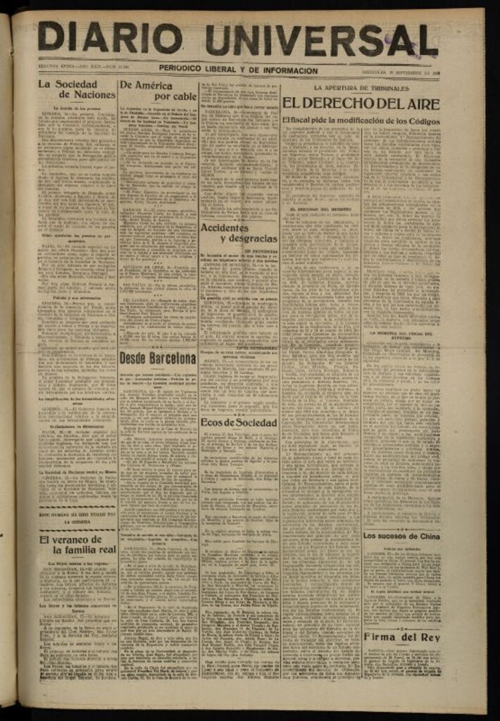 Miniatura de Diario Universal del 15 de septiembre de 1926
