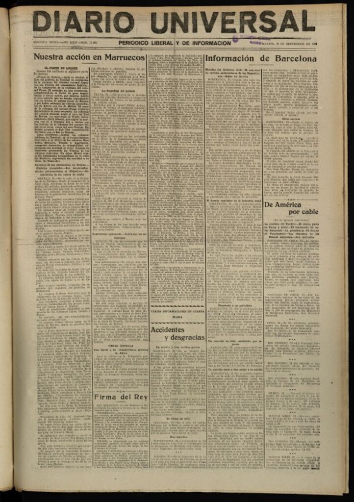 Miniatura de Diario Universal del 21 de septiembre de 1926