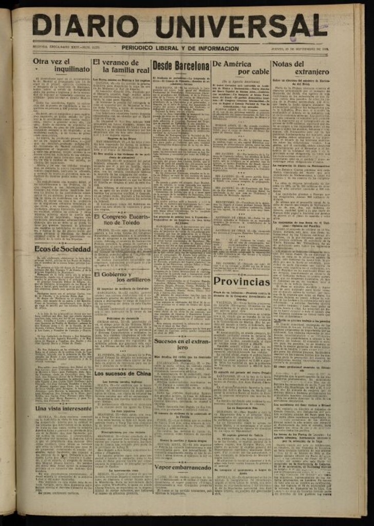 Miniatura de Diario Universal del 23 de septiembre de 1926