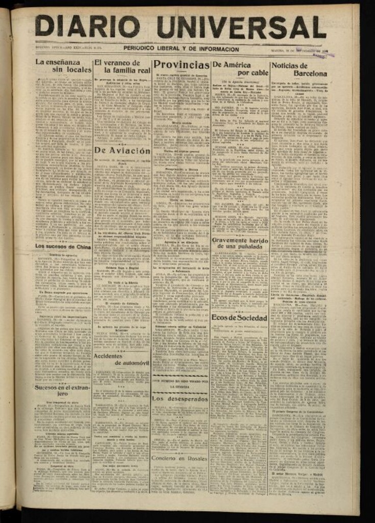 Miniatura de Diario Universal del 28 de septiembre de 1926