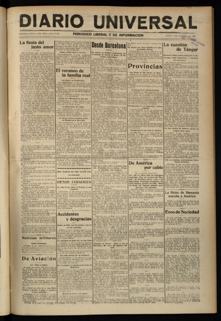 Miniatura de Diario Universal del 4 de octubre de 1926