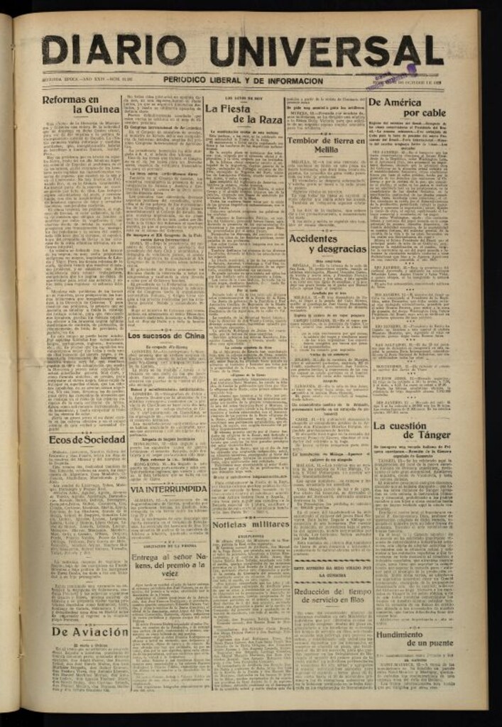 Miniatura de Diario Universal del 12 de octubre de 1926