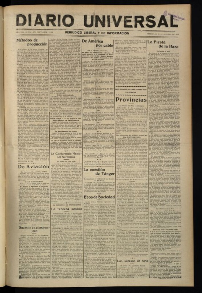 Miniatura de Diario Universal del 13 de octubre de 1926