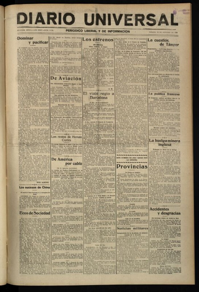 Miniatura de Diario Universal del 16 de octubre de 1926