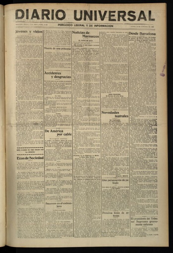 Miniatura de Diario Universal del 18 de octubre de 1926