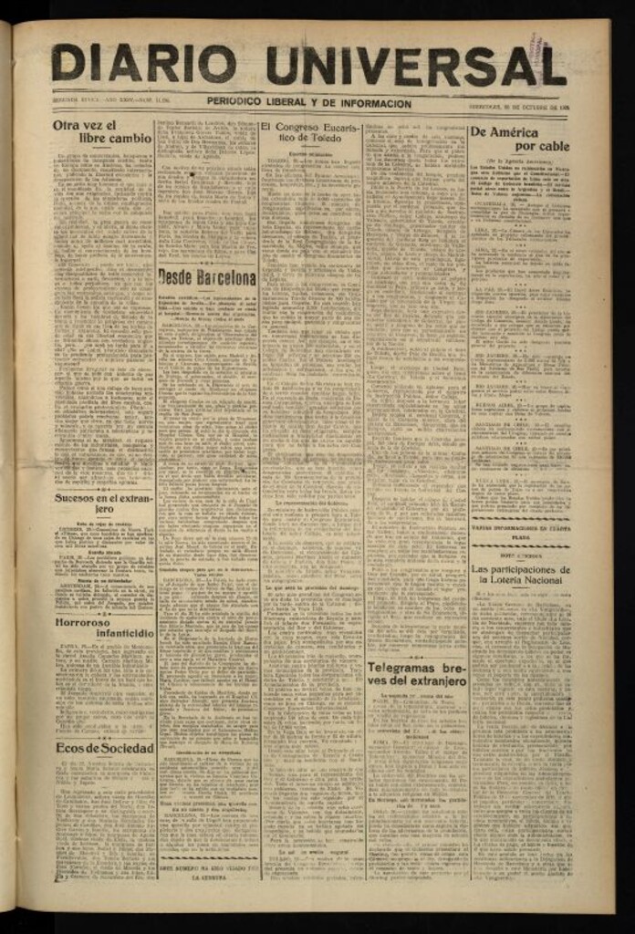 Miniatura de Diario Universal del 20 de octubre de 1926