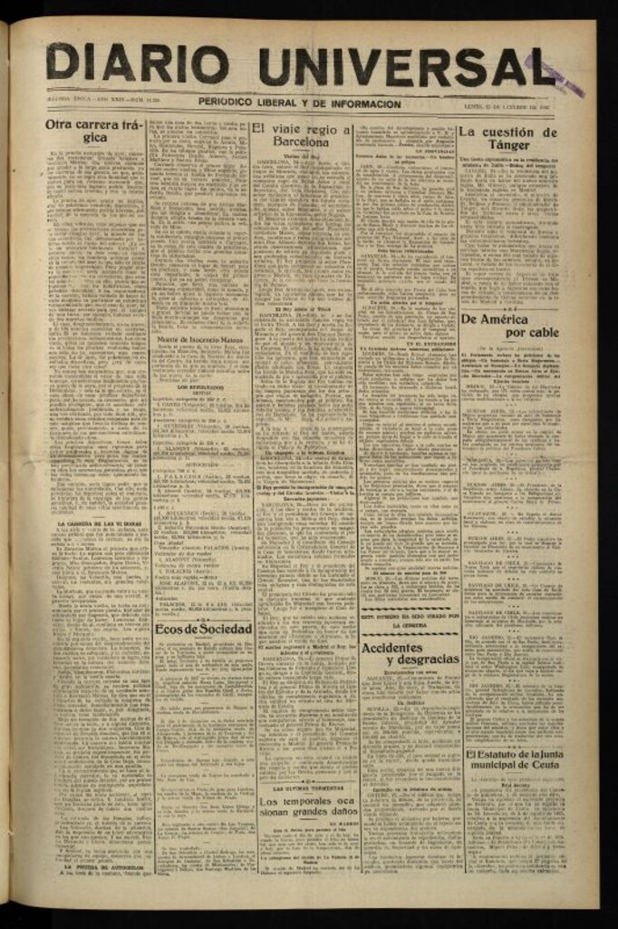 Miniatura de Diario Universal del 25 de octubre de 1926